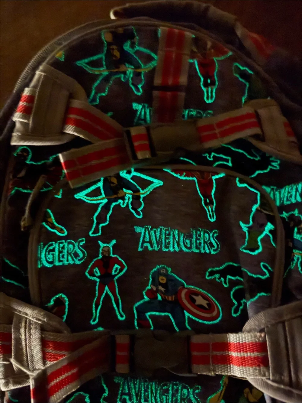 Pottery Barn Kids Backpack - Gray with Multicolor Avengers Print